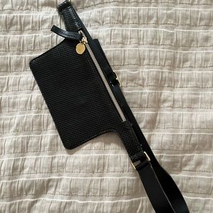 Clare V. Small Petite Fanny pack in black perforated leather